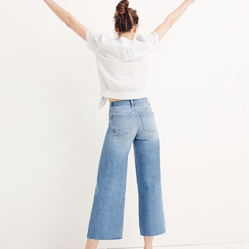 Madewell Tall Wide-Leg Crop Jeans: Button Front Edition 28 Tall